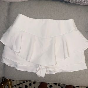 Xs white ruffle mini skirt
